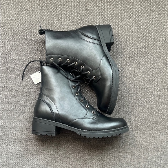Cole Haan Black Combat Boots